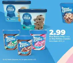 Hy-Vee Blue Bunny Twist or Blue Ribbon Classics Ice Cream offer