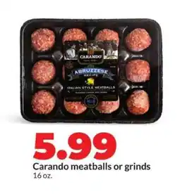 Hy-Vee Carando meatballs or grinds offer