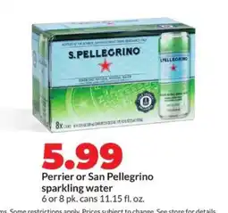 Hy-Vee Perrier or San Pellegrino sparkling water offer