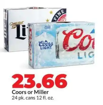 Hy-Vee Coors or Miller offer