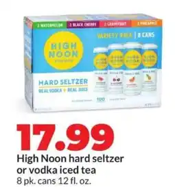 Hy-Vee High Noon hard seltzer or vodka iced tea offer