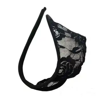 Walmart YOTMKGDO Mens Underwear, Thong Mens C Trousers T-Back Lace Underpants Underwear, 1 Piece Black offer