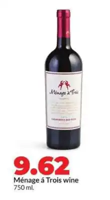 Hy-Vee Ménage á Trois wine offer