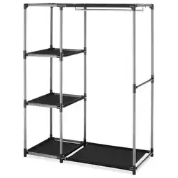 Walmart Whitmor Spacemaker Garment Rack, Resin, Fabric and Metal, Silver and Black offer