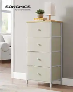 Walmart 4-Drawer Fabric Dresser, Camel Yellow + Cream White, 11.8D x 31.5W x 28H offer