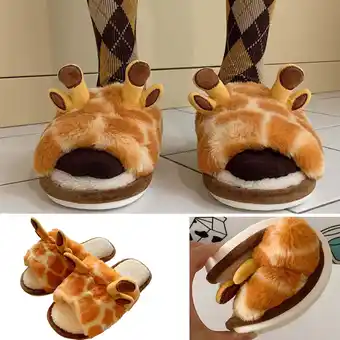 Walmart Herrnalise Women Plush Giraffe Fashion Indoor Home Thick Bottom Anti-skid Outdoor Wear,Discount offer