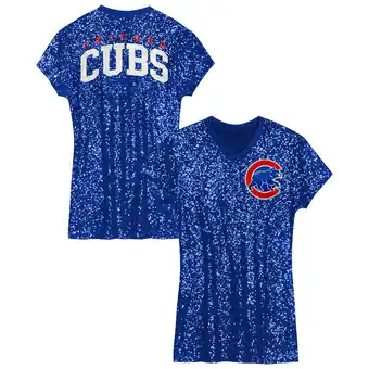 Walmart Girls Preschool Royal Chicago Cubs Sequin V-Neck Dress offer