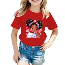 Walmart ZPWKLM ZPWKLM Casual Shirt For Girl Boy Graphic Printing Round Neck Short Sleeve Top For size 7-8T offer