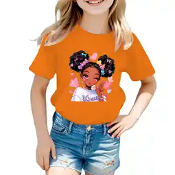 Walmart ZPWKLM ZPWKLM Casual Shirt For Girl Boy Graphic Printing Round Neck Short Sleeve Top For size 7-8T offer