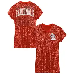 Walmart Girls Preschool Red St. Louis Cardinals Sequin V-Neck Dress offer