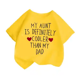 Walmart ZPWKLM Tees For Infnat Printed Round Neck Short Sleeve Summer Loose Top For Baby size 10-12T offer