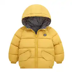 Walmart Toddler Boys Jacket Winter Warm Outerwear Plaid Coats Hooded Padded Outwear Boy Jacket 2T-3T offer