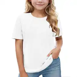 Walmart ZyeKqe Toddler Clothes Girls Pleated T Shirts Summer Short Sleeve Tops Solid Color Loose Fitted Tees offer