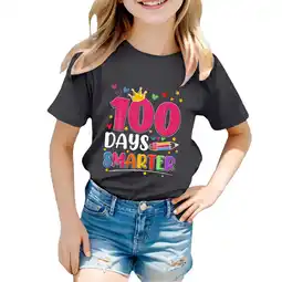 Walmart ZPWKLM ZPWKLM Tops For Toddler Round Neck Loose Short Sleeve Graphic Print Top For Kids size 3-4T offer