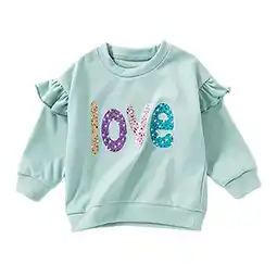 Walmart ZPWKLM ZPWKLM Crewneck Sweater For Toddler Letter Print Long Sleeve Blouse For Girls Boys size 2-3T offer