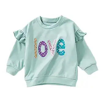 Walmart ZPWKLM ZPWKLM Crewneck Sweater For Toddler Letter Print Long Sleeve Blouse For Girls Boys size 2-3T offer