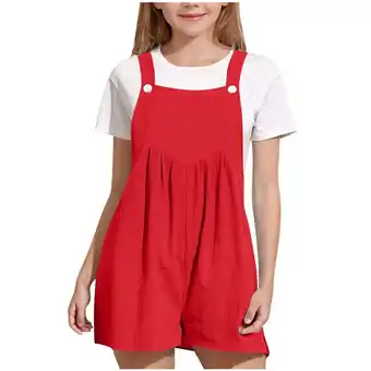 Walmart ZyeKqe Toddler Girls Summer Rompers Sleeveless Jumpsuits Square Neck Wide Leg Shorts Overalls offer