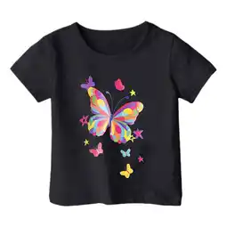 Walmart ZPWKLM Tops For Toddler Graphic Print Round Neck Loose Short Sleeve Clothing For Infnants size 2-3T offer