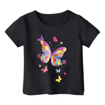 Walmart ZPWKLM Tops For Toddler Graphic Print Round Neck Loose Short Sleeve Clothing For Infnants size 2-3T offer