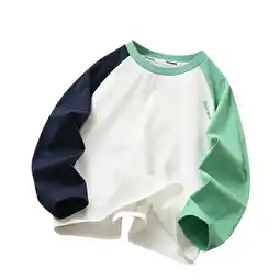 Walmart Chbgutlmr Toddler Boys Girls Long Sleeve Tops Crewneck Colorblock Shirts Casual Basic Layering Tees offer