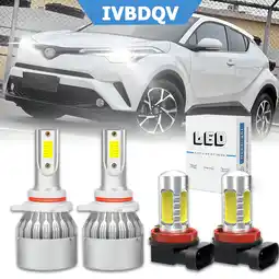 Walmart For Toyota C-HR/CHR/CH-R 2018 2019 LED Headlight Bulbs 9012 Hi/Lo Beam H11 Fog Light 6000k 4Pack offer