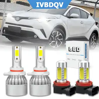 Walmart For Toyota C-HR/CHR/CH-R 2018 2019 LED Headlight Bulbs 9012 Hi/Lo Beam H11 Fog Light 6000k 4Pack offer