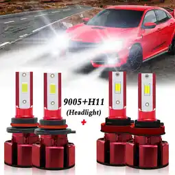 Walmart H11 9005 LED Headlight Bulbs for 2014-2020 Honda Civic Low Beam/High Beam Lights offer