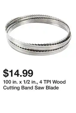 Harbor Freight Tools 100 in. x 1/2 in., 4 TPI Wood Cutting Band Saw Blade offer