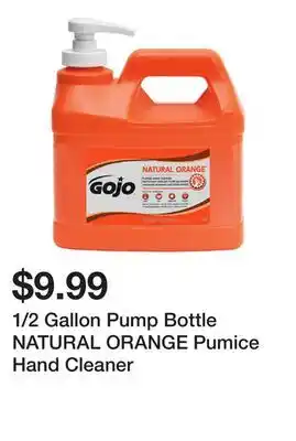 Harbor Freight Tools 1/2 Gallon Pump Bottle NATURAL ORANGE Pumice Hand Cleaner offer