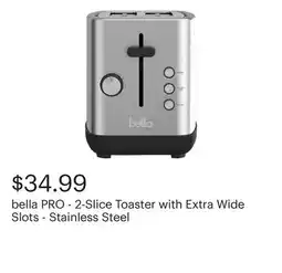 Best Buy bella PRO - 2-Slice Toaster with Extra Wide Slots - Stainless Steel offer