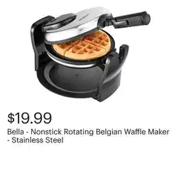 Best Buy Bella - Nonstick Rotating Belgian Waffle Maker - Stainless Steel offer