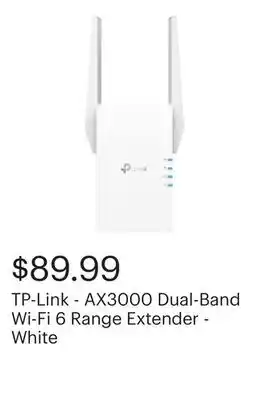 Best Buy TP-Link - AX3000 Dual-Band Wi-Fi 6 Range Extender - White offer