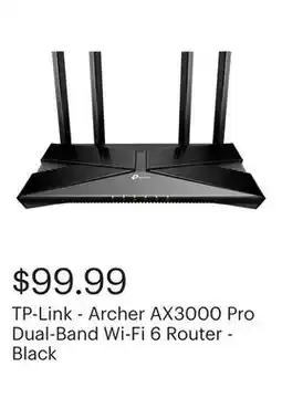 Best Buy TP-Link - Archer AX3000 Pro Dual-Band Wi-Fi 6 Router - Black offer