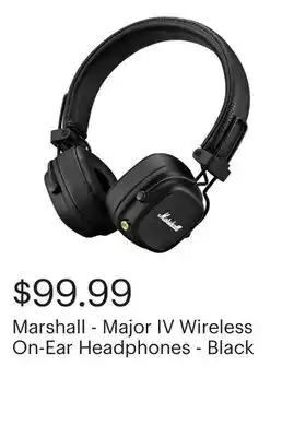 Best Buy Marshall - Major IV Wireless On-Ear Headphones - Black offer