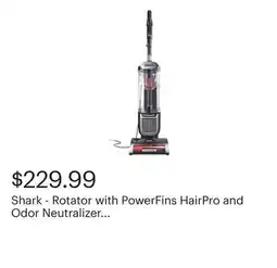 Best Buy Shark - Rotator with PowerFins HairPro and Odor Neutralizer Technology Upright Vacuum - Charcoal offer