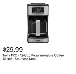 Best Buy bella PRO - 12-Cup Programmable Coffee Maker - Stainless Steel offer