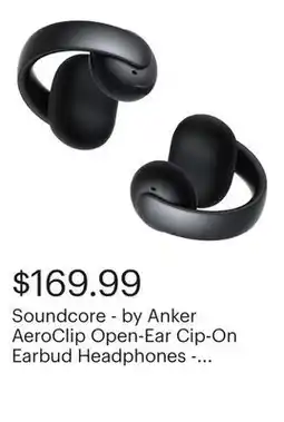 Best Buy Soundcore - by Anker AeroClip Open-Ear Cip-On Earbud Headphones - Black offer