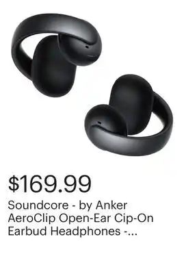 Best Buy Soundcore - by Anker AeroClip Open-Ear Cip-On Earbud Headphones - Black offer