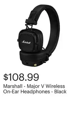 Best Buy Marshall - Major V Wireless On-Ear Headphones - Black offer