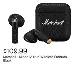 Best Buy Marshall - Minor IV True Wireless Earbuds - Black offer