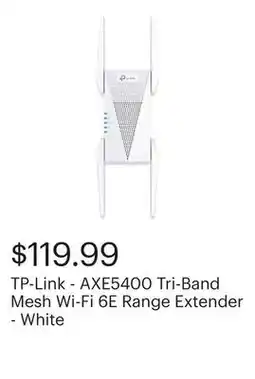 Best Buy TP-Link - AXE5400 Tri-Band Mesh Wi-Fi 6E Range Extender - White offer