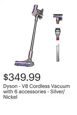 Best Buy Dyson - V8 Cordless Vacuum with 6 accessories - Silver/Nickel offer