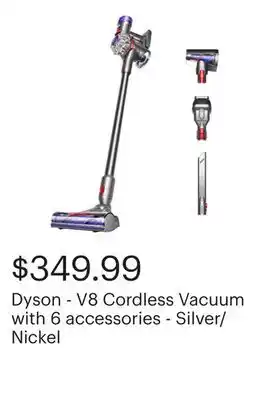 Best Buy Dyson - V8 Cordless Vacuum with 6 accessories - Silver/Nickel offer