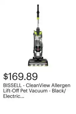Best Buy BISSELL - CleanView Allergen Lift-Off Pet Vacuum - Black/ Electric Green offer