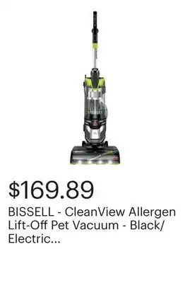 Best Buy BISSELL - CleanView Allergen Lift-Off Pet Vacuum - Black/ Electric Green offer