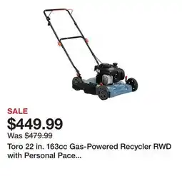 Tractor Supply Company Toro 22 in. 163cc Gas-Powered Recycler RWD with Personal Pace Self-Propelled Lawn Mower offer