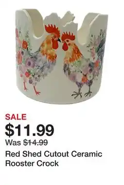 Tractor Supply Company Red Shed Cutout Ceramic Rooster Crock offer