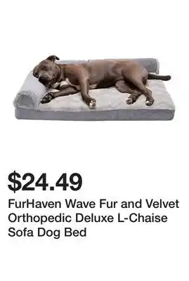 Tractor Supply Company FurHaven Wave Fur and Velvet Orthopedic Deluxe L-Chaise Sofa Dog Bed offer
