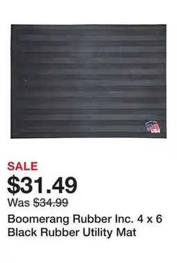 Tractor Supply Company Boomerang Rubber Inc. 4 x 6 Black Rubber Utility Mat offer