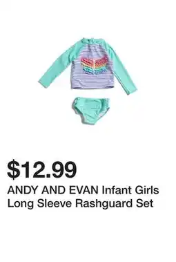 Marshalls ANDY AND EVAN Infant Girls Long Sleeve Rashguard Set offer